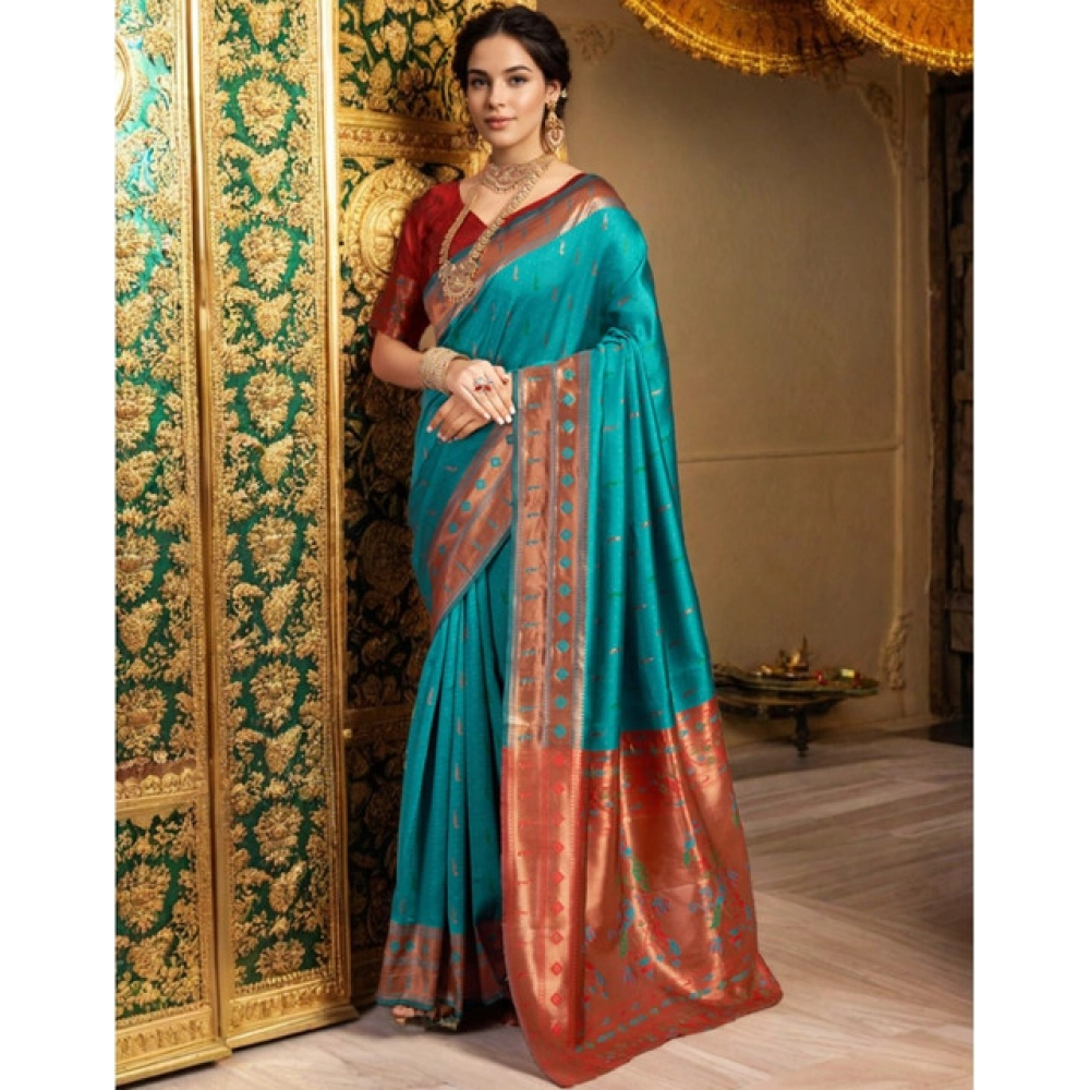PID-62791-Generic-Women-s-Silk-Blend-Zari-Woven-Saree-With-Unstitched-Blouse-5-5-Mtr-Rama-1-1000x1000-1.webp