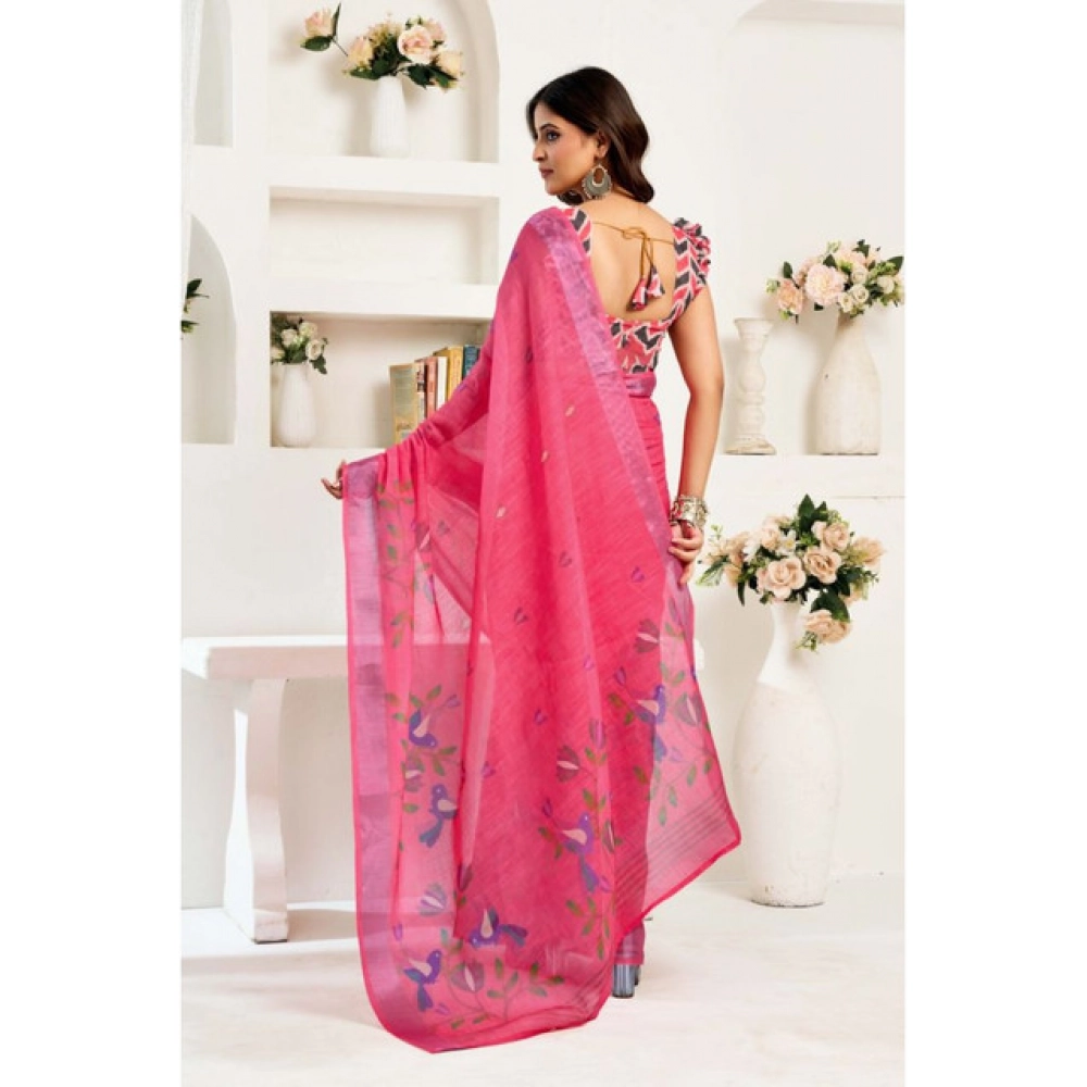 PID-64513-Women-s-Faux-Linen-Printed-Ready-To-Wear-Saree-With-Unstitched-Blouse-5-5-Mtr-Pink-1-1000x1000-1.webp