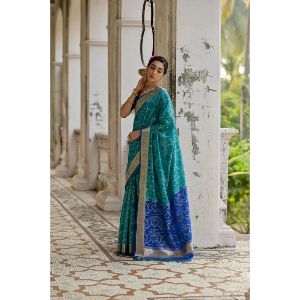 PID-65726-Generic-Women-S-Silk-Blend-Ethnic-Ikat-Pattern-Saree-With-Unstitched-Blouse-5-5-Mtr-Teal-1000x1000-1.webp