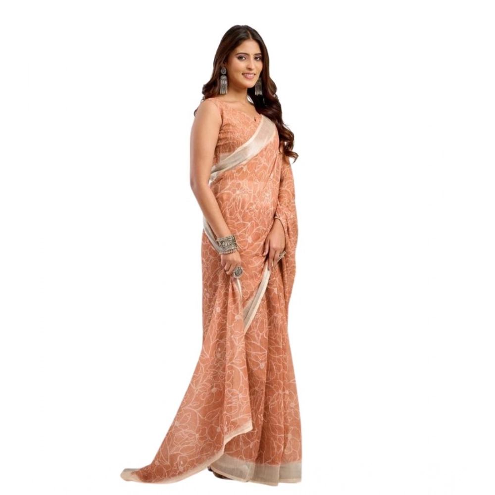 PID-65877-Women-s-Faux-Linen-Floral-Print-Ready-to-wear-Saree-With-Unstitched-Blouse-5-5-Mtr-Peach-1000x1000-1.webp