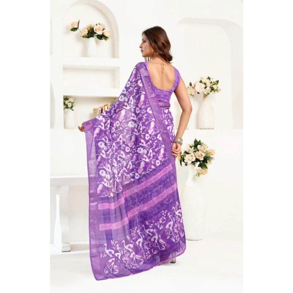 PID-65885-Women-s-Faux-Linen-Floral-Print-Ready-to-wear-Saree-With-Unstitched-Blouse-5-5-Mtr-Purple-1000x1000-1.webp