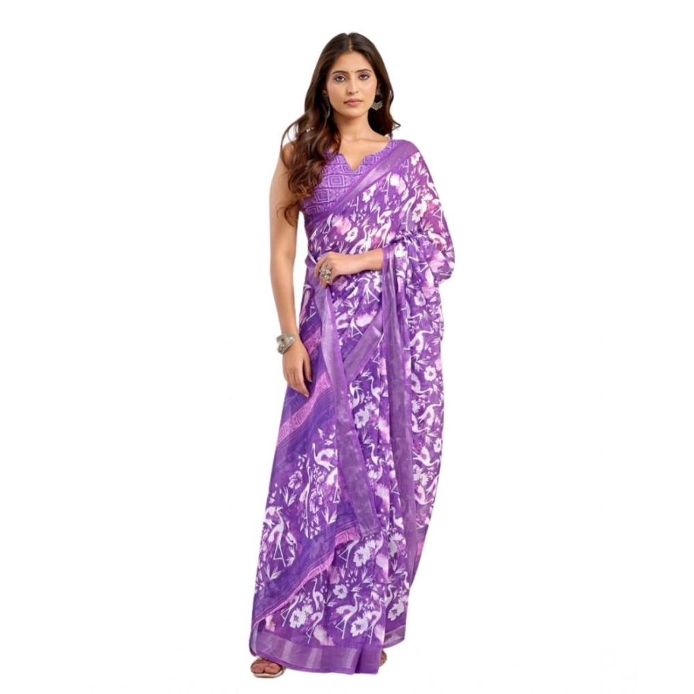 PID-65885-Women-s-Faux-Linen-Floral-Print-Ready-to-wear-Saree-With-Unstitched-Blouse-5-5-Mtr-Purple-1000x1000-1.webp