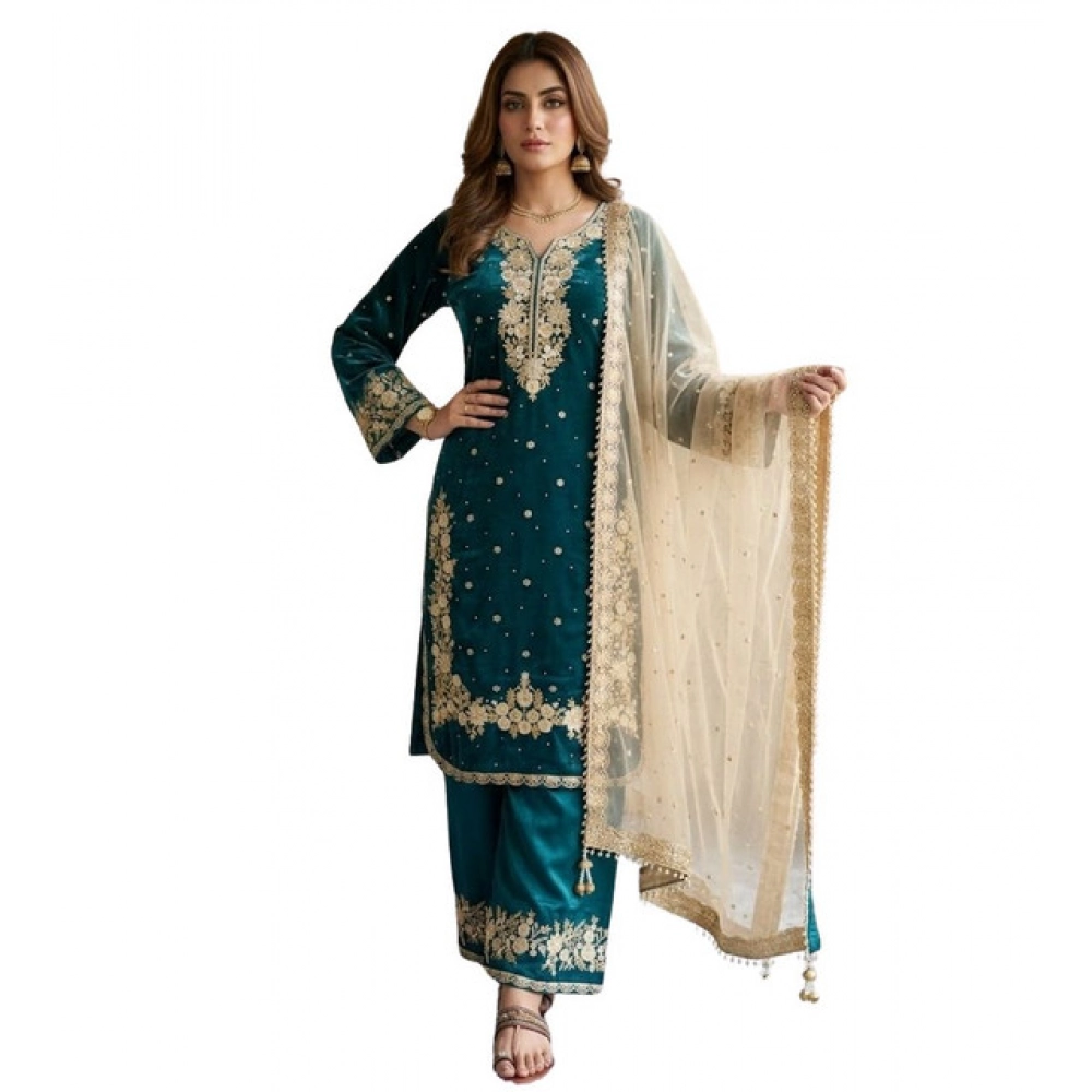 PID-66497-Women-s-Silk-Embroidered-3-4th-Sleeve-Round-Kurti-With-Palazzo-and-Dupatta-Set-Turquoise-1000x1000-1.webp